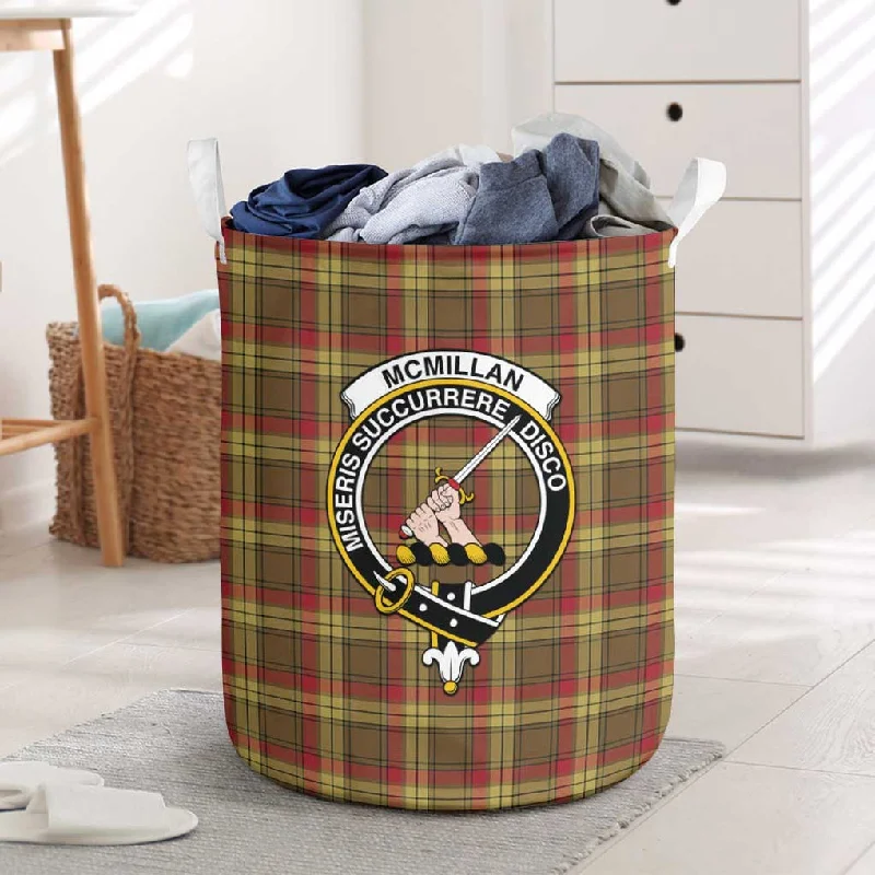 McMillan Old Weathered Tartan Laundry Basket with Family Crest