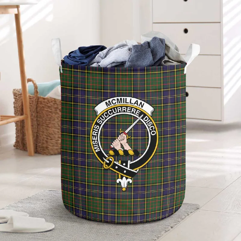 McMillan Hunting Modern Tartan Laundry Basket with Family Crest