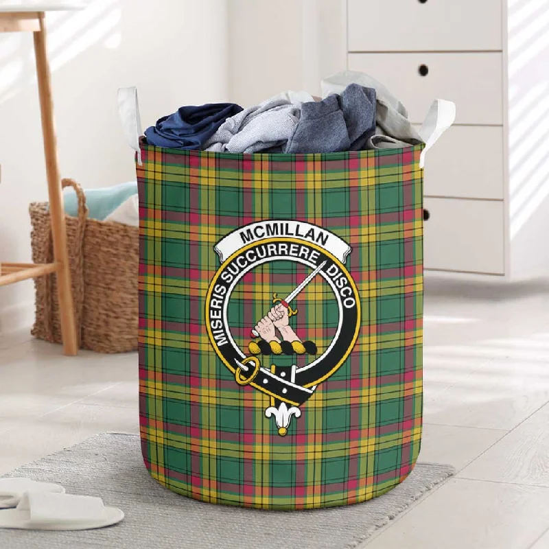 McMillan Old Ancient Tartan Laundry Basket with Family Crest