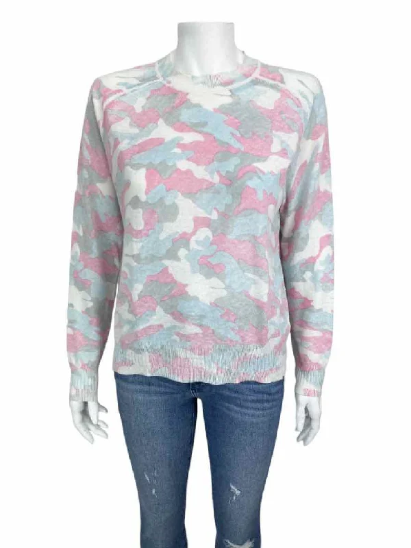 27 Miles Malibu Women's Camo Linen-Blend Sweater Ivory/Multi Size S