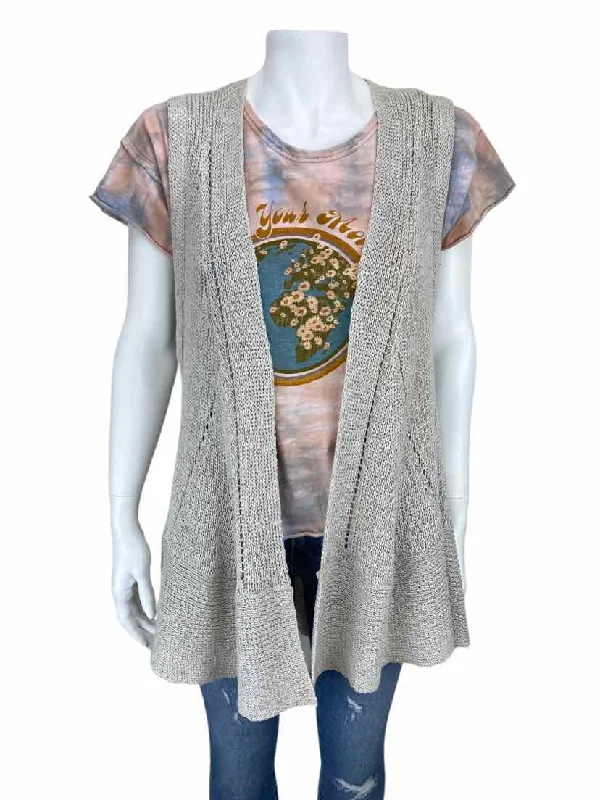 Anthropologie Angel of the North Women's Open Sweater Vest Oatmeal One Size