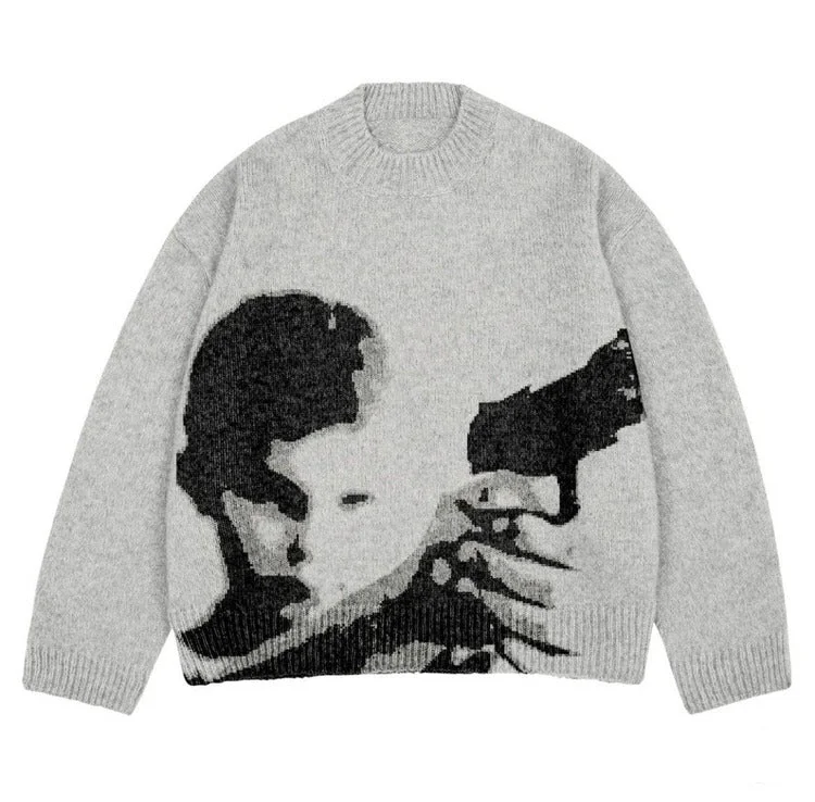 Run She Got the Gun Sweater