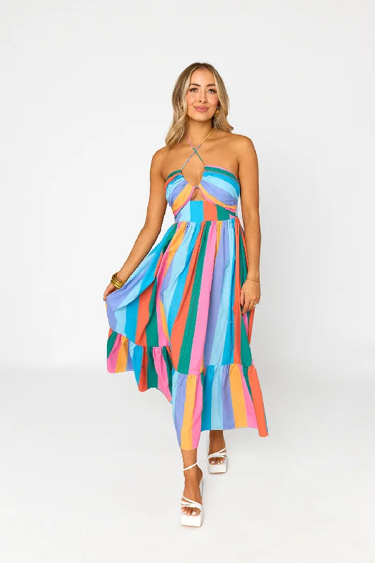 Gerty Halter Midi Dress - Jelly Beans