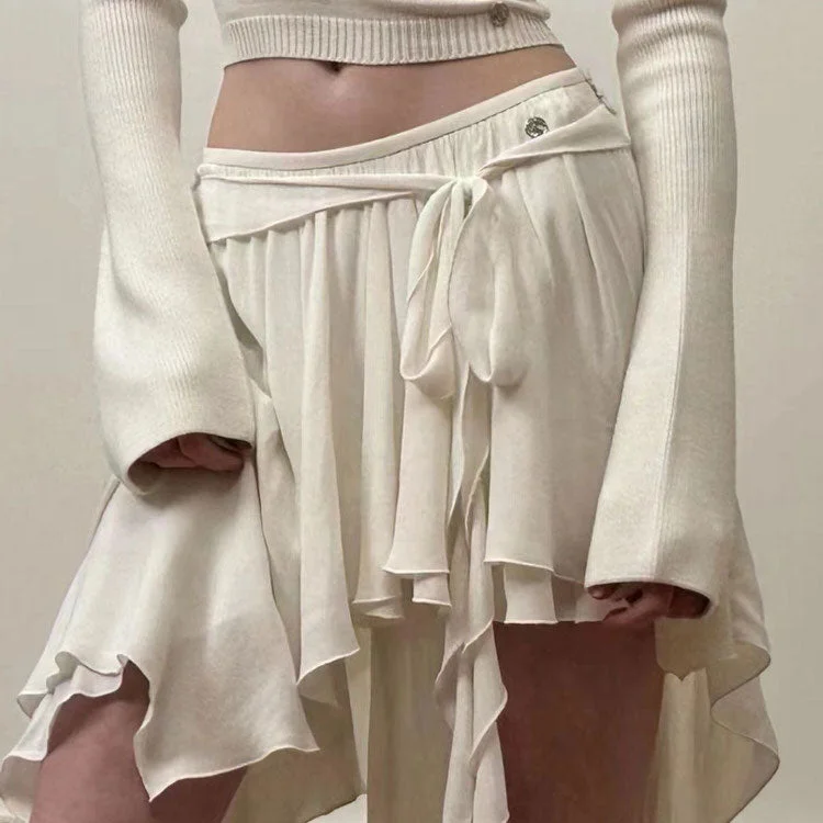 Balletcore Asymmetrical Mid Skirt