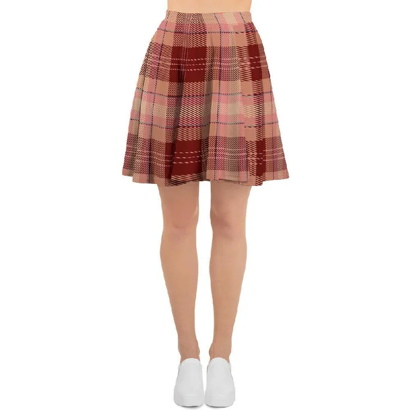 Brown Plaid Tartan Women's Skirt