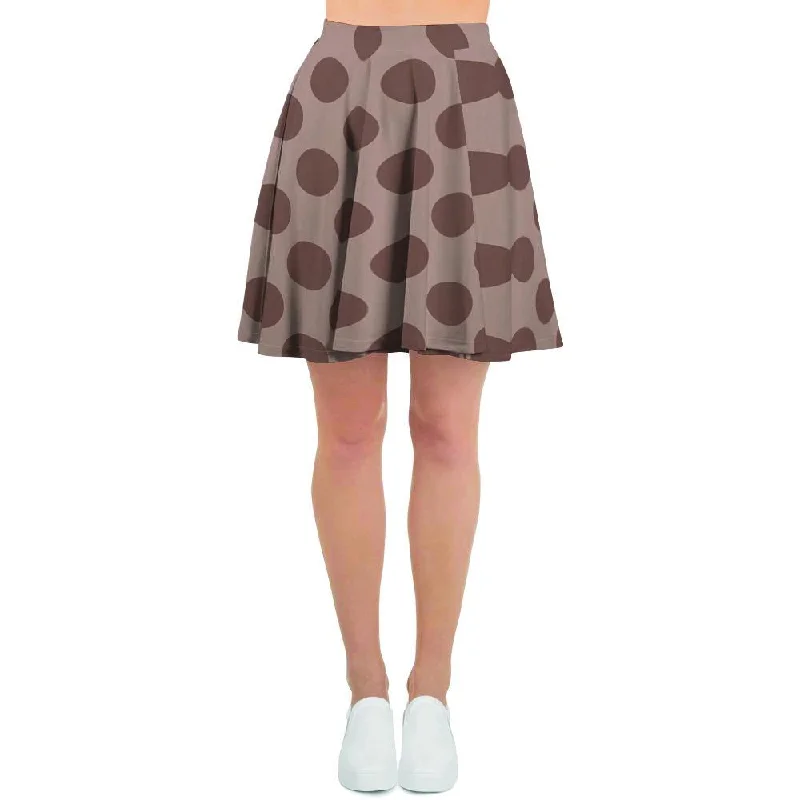 Brown Polka Dot Women's Skirt