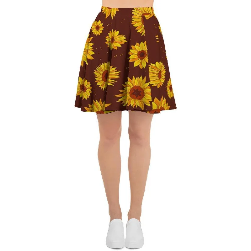 Brown Sunflower Women's Skirt