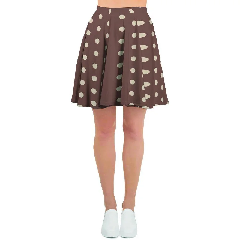 Brown Tiny Polka Dot Women's Skirt