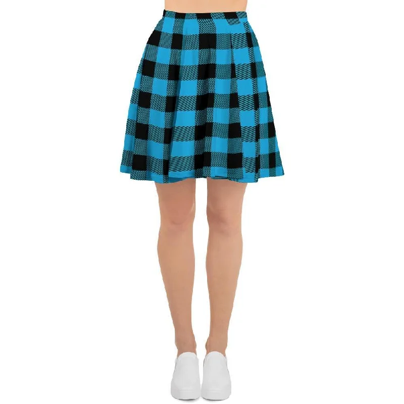 Buffalo Plaid Blue Print Women's Skirt