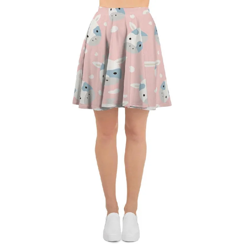 Cartoon Cow Print Women's Skirt