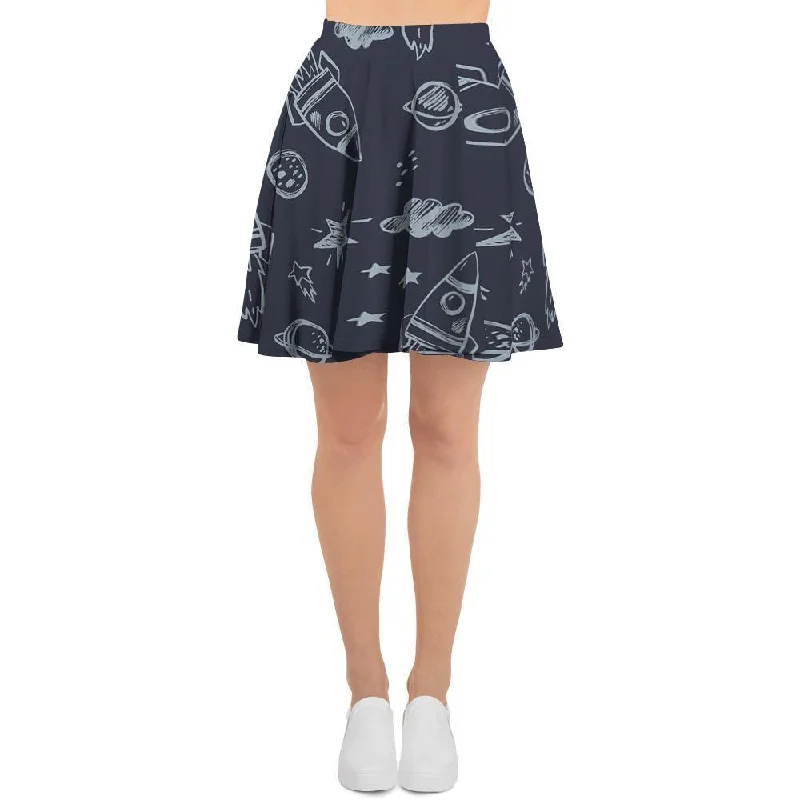 Cartoon Galaxy Space Women's Skirt