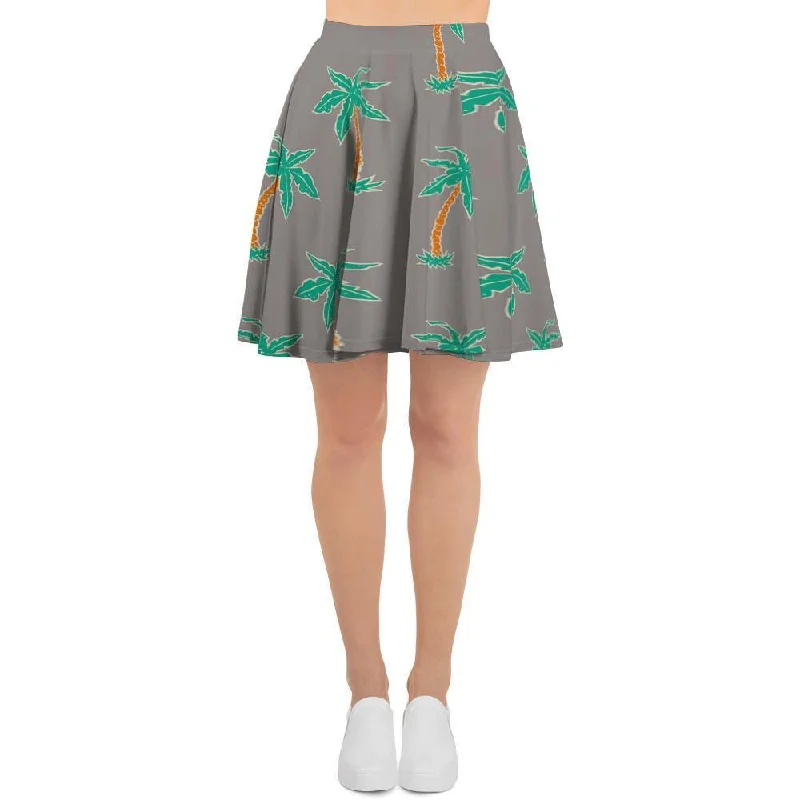 Cartoon Palm Tree Hawaiian Print Women's Skirt