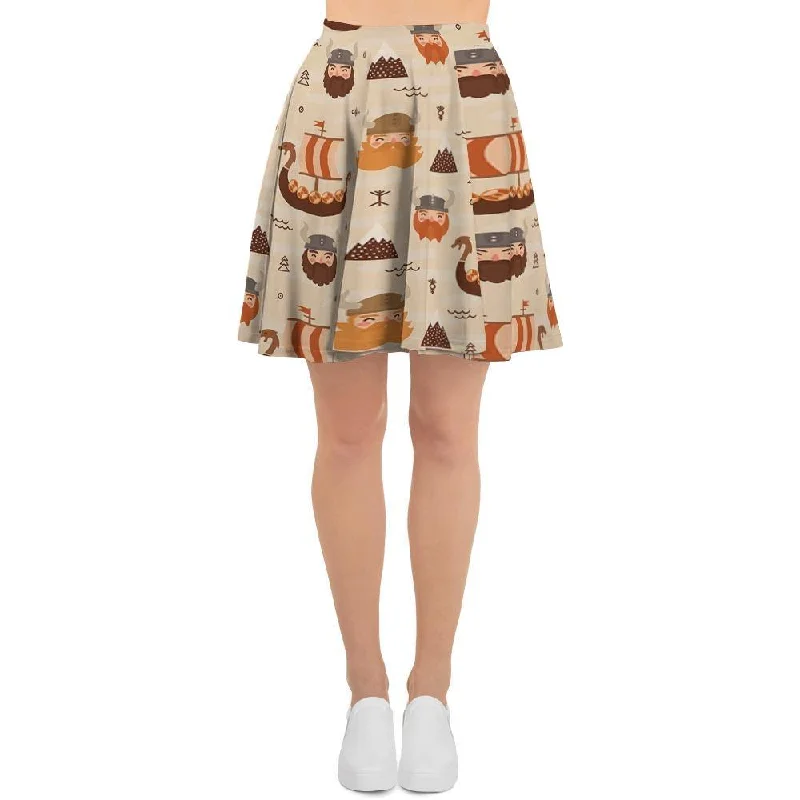 Cartoon Viking Norse Women's Skirt