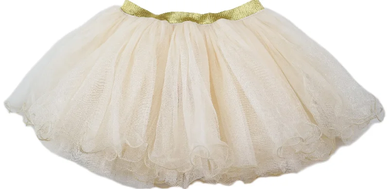 Gold Elastic Beige Tutu Skirt