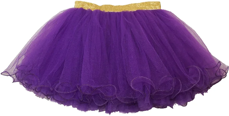 Gold Elastic Purple Tutu Skirt