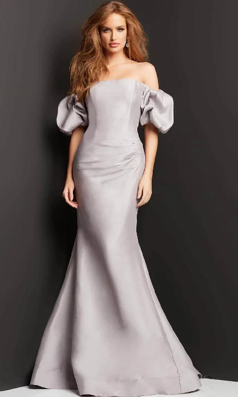 Jovani - Puff Sleeve Mermaid Evening Dress 08361SC