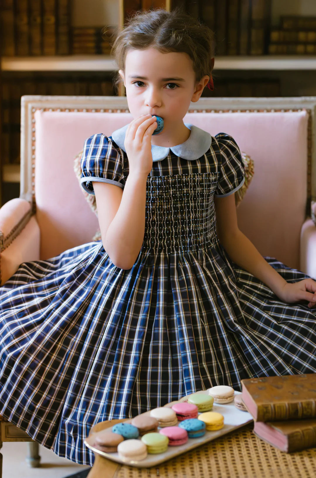 Angelica Tartan Smocked Dress