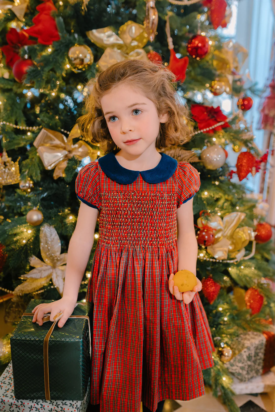 Angelica Tartan Smocked Dress