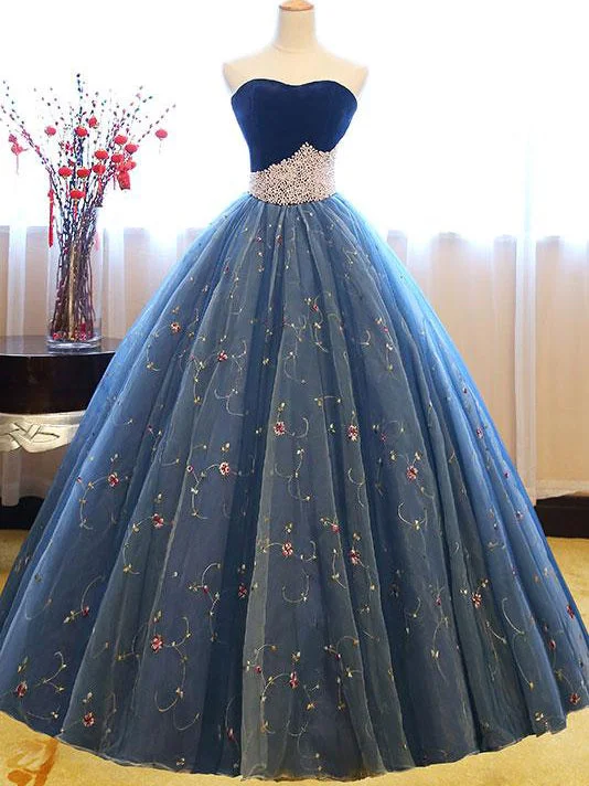 Ball Gown Prom Dresses Sweetheart Floor-length Beading Prom Dress Sexy Evening Dress JKL514