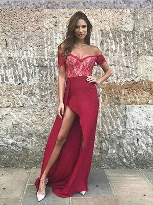 Beautiful Prom Dresses Sheath/Column Floor-length Slit Sexy Prom Dress/Evening Dress JKL203