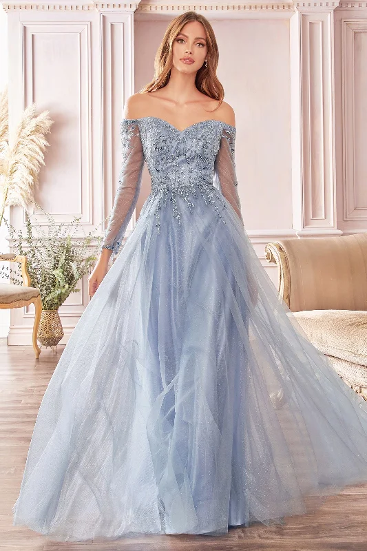 **Cinderella Divine CD0172: Enchanting Off-the-Shoulder Gown for Unforgettable Occasions**