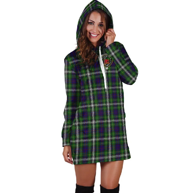 Farquharson Dress Tartan Hoodie Dress with Family Crest