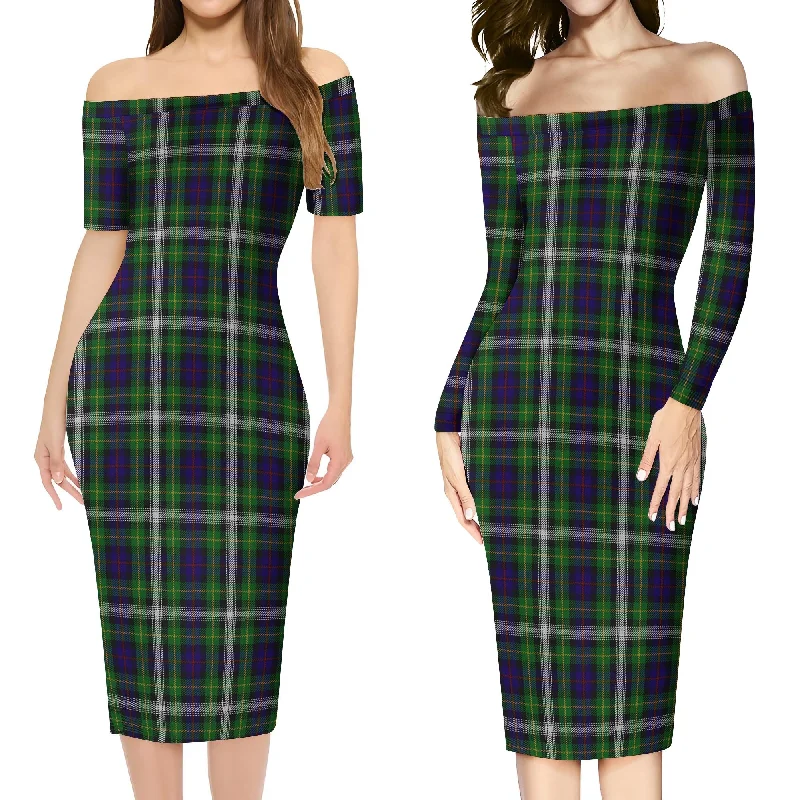 Farquharson Dress Tartan Off Shoulder Lady Dress