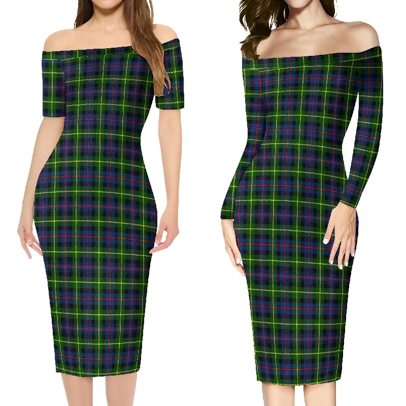 Farquharson Modern Tartan Off Shoulder Lady Dress