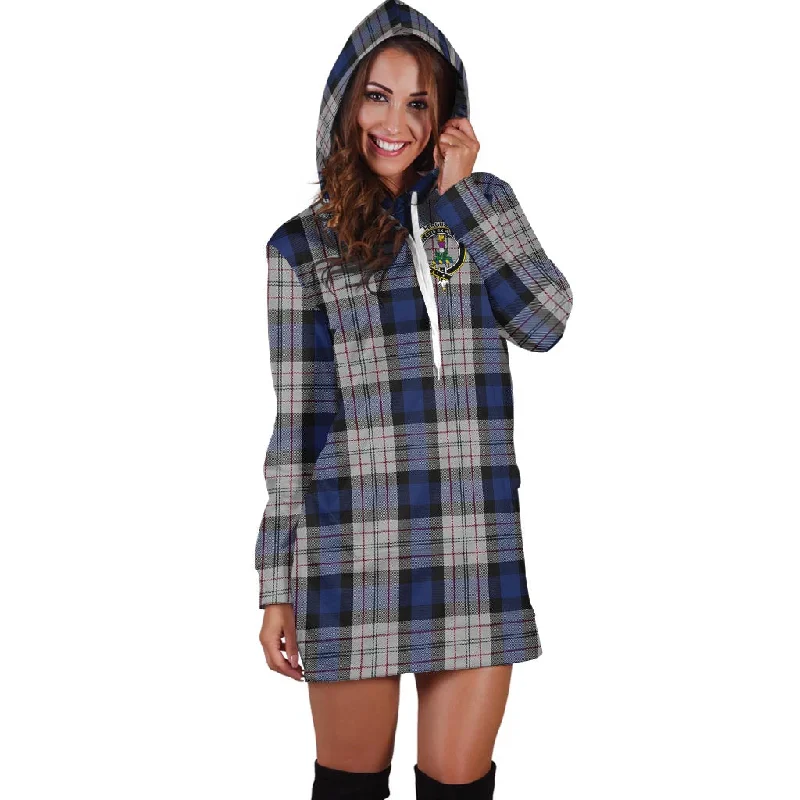 Ferguson Dress Tartan Hoodie Dress with Family Crest