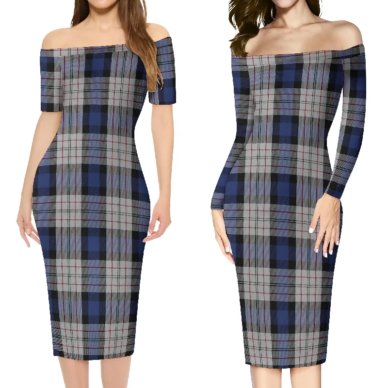 Ferguson Dress Tartan Off Shoulder Lady Dress