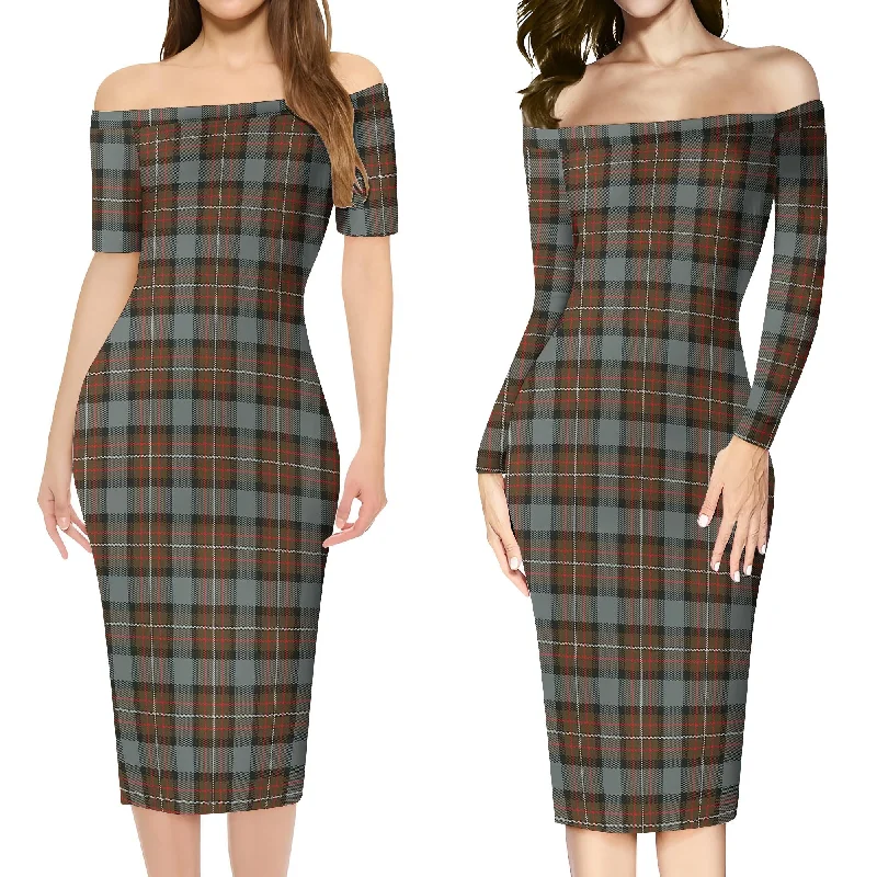 Ferguson Weathered Tartan Off Shoulder Lady Dress