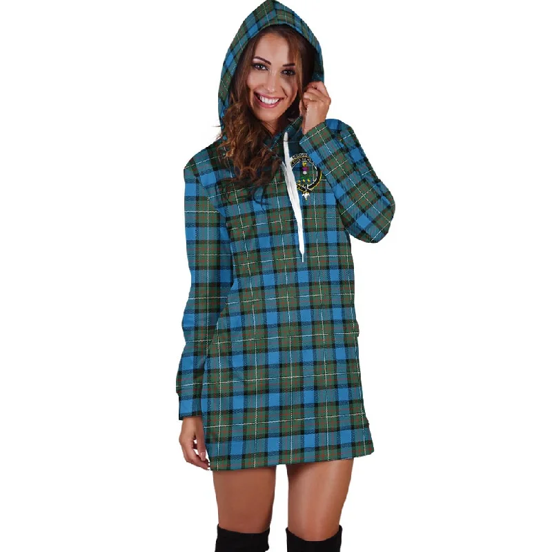 Fergusson Ancient Tartan Hoodie Dress with Family Crest