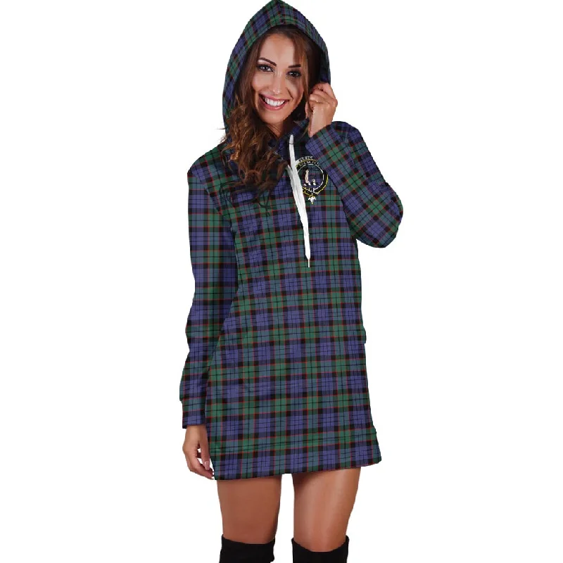 Fletcher Modern Tartan Hoodie Dress with Family Crest