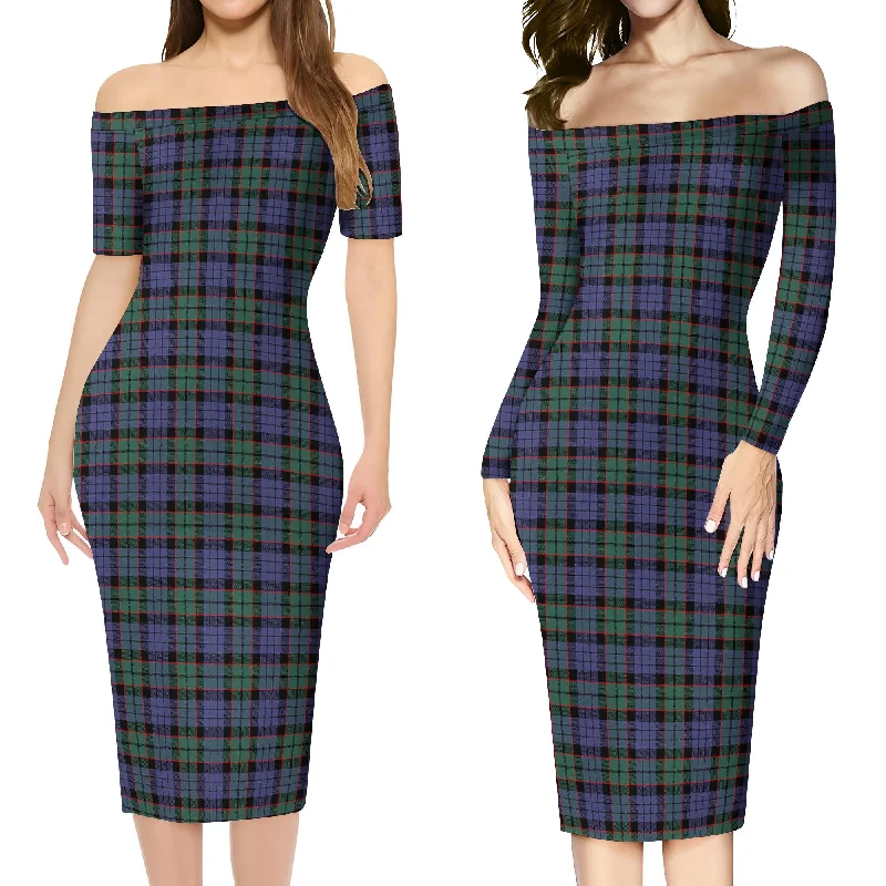 Fletcher Modern Tartan Off Shoulder Lady Dress