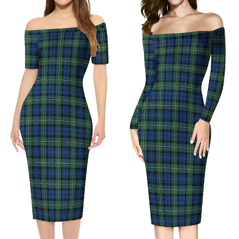 Forbes Ancient Tartan Off Shoulder Lady Dress