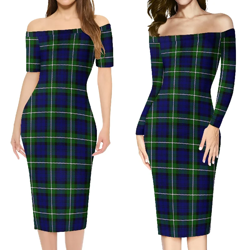 Forbes Modern Tartan Off Shoulder Lady Dress