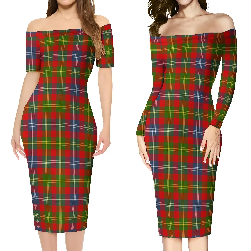 Forrester Modern Tartan Off Shoulder Lady Dress