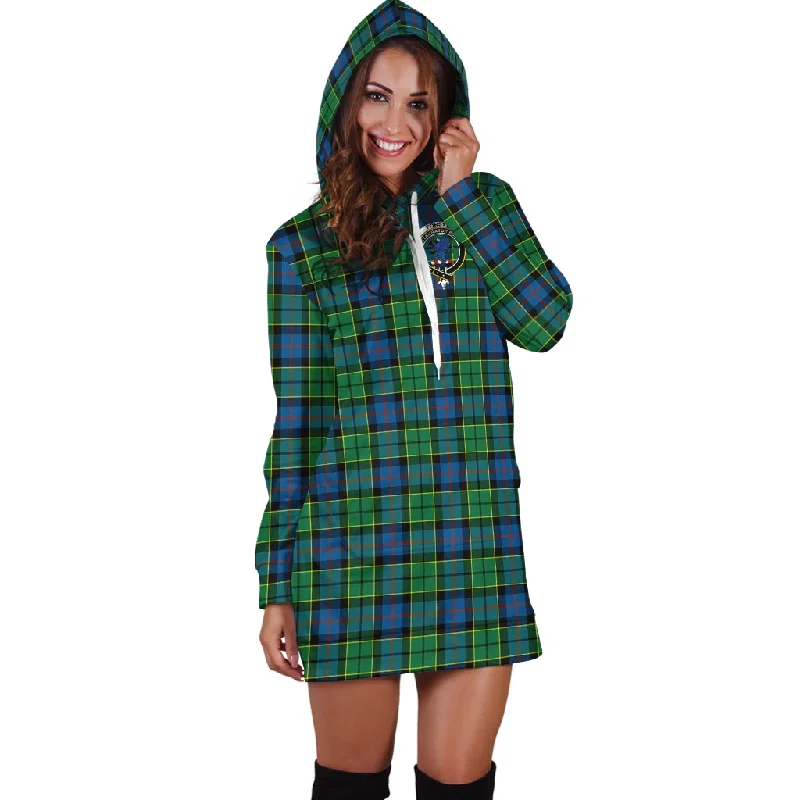 Forsyth Ancient Tartan Hoodie Dress with Family Crest