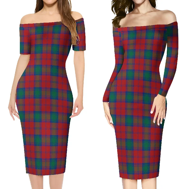 Fotheringham (Fotheringhame) Tartan Off Shoulder Lady Dress