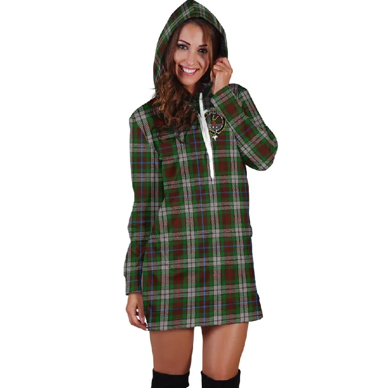 Fraser Hunting Dress Tartan Hoodie Dress with Family Crest