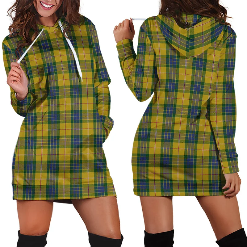 Fraser Yellow Tartan Hoodie Dress