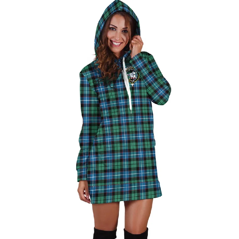 Galbraith Ancient Tartan Hoodie Dress with Family Crest