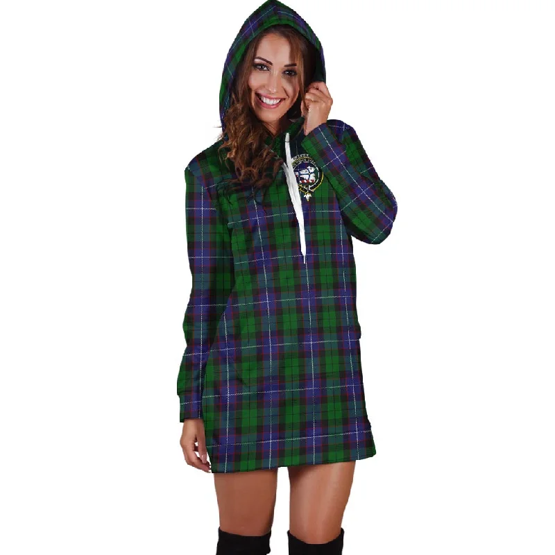 Galbraith Tartan Hoodie Dress with Family Crest