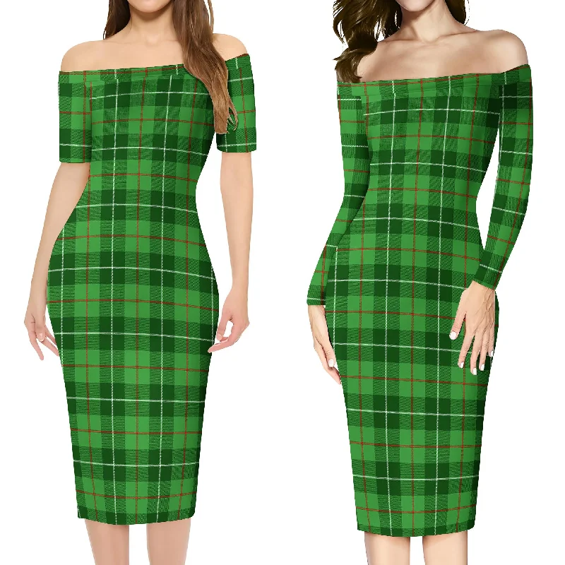 Galloway Tartan Off Shoulder Lady Dress