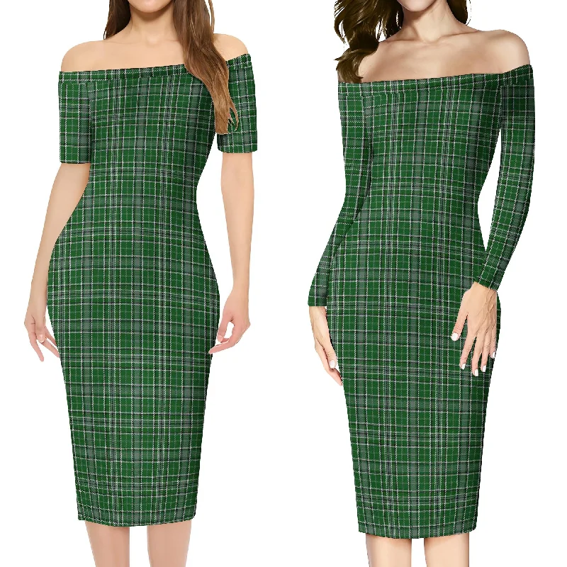 Gayre Dress Tartan Off Shoulder Lady Dress