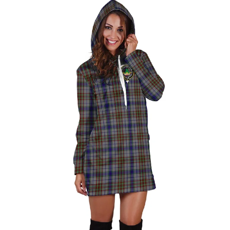 Gayre Hunting Tartan Hoodie Dress with Family Crest