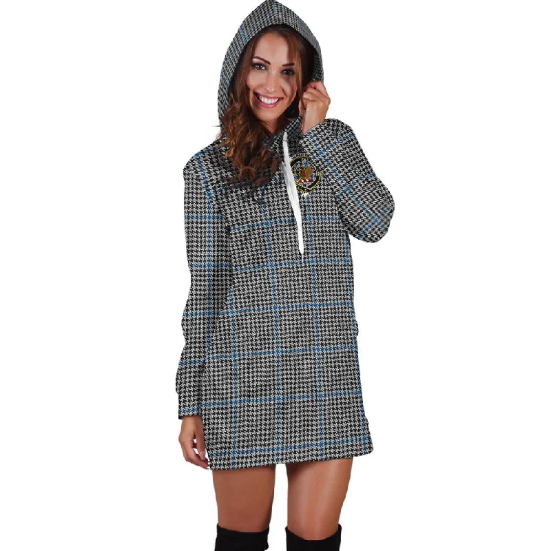 Gladstone Tartan Hoodie Dress with Family Crest