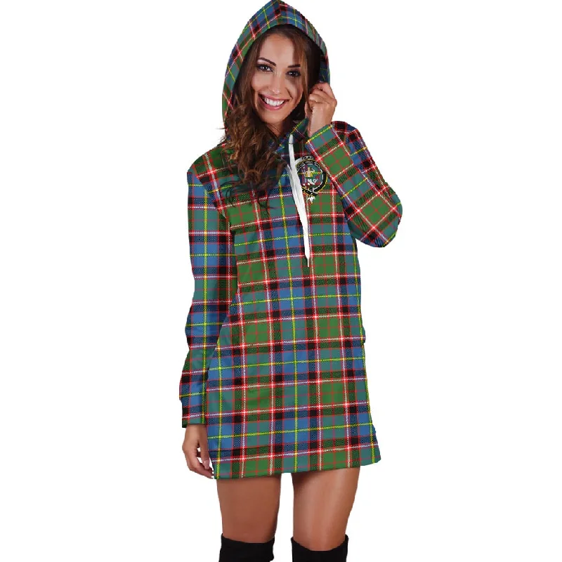 Glass Tartan Hoodie Dress with Family Crest