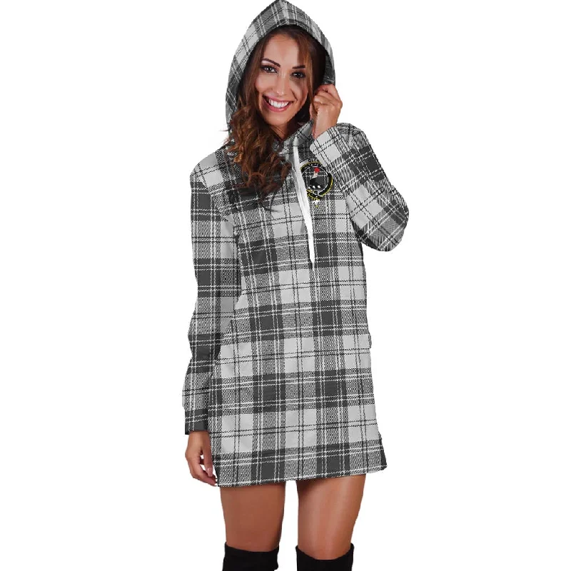 Glen Tartan Hoodie Dress with Family Crest