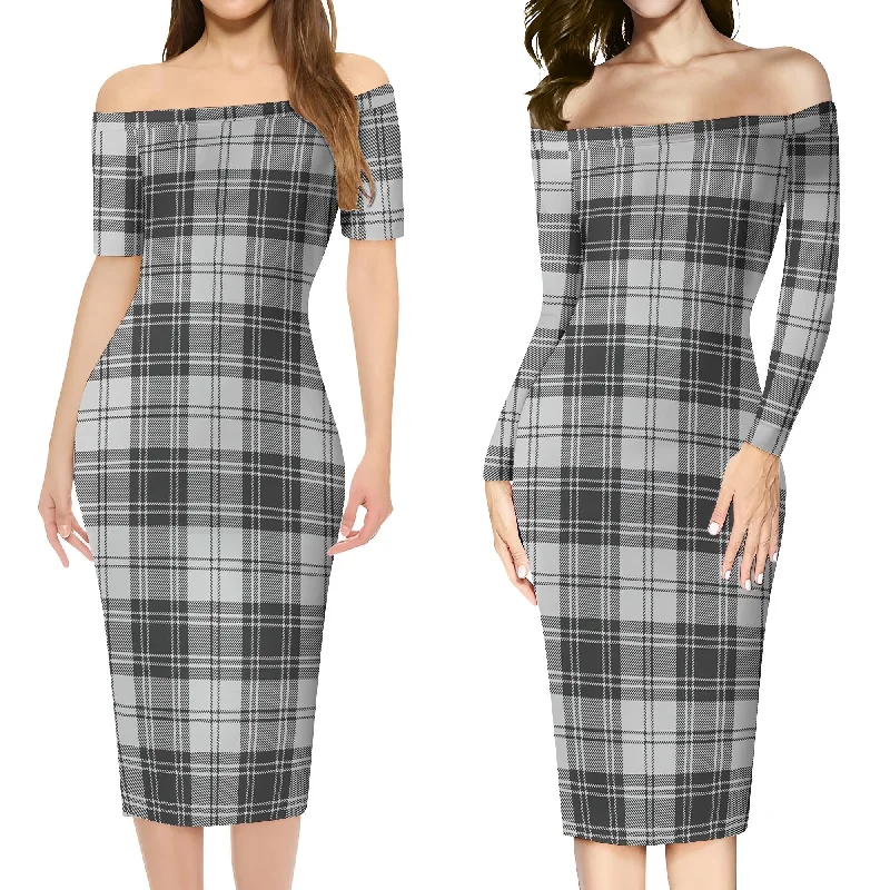 Glen Tartan Off Shoulder Lady Dress